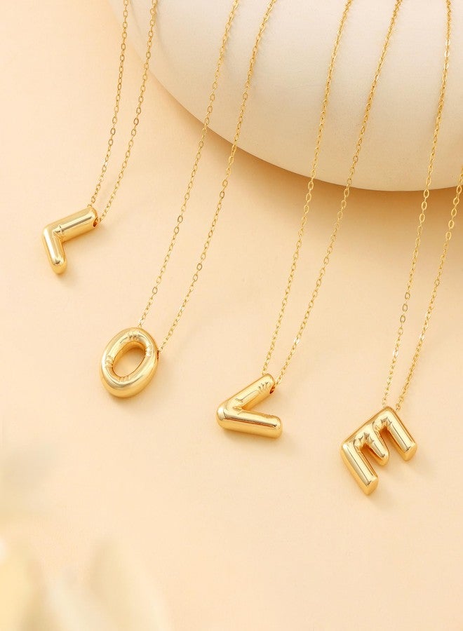 Lcherry Bubble Letter Necklace for Women Chunky Letter K Necklace Initial Alphabet Pendant Necklace for Women - Image 5